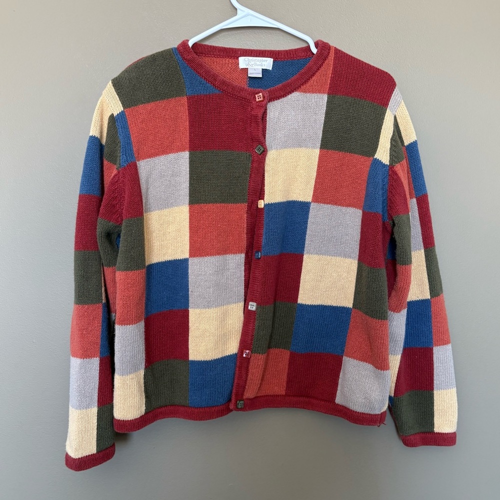Christopher & Banks Multicolor Plaid Cardigan